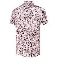 Men's Barstool Golf White Spittin' Chiclets x Presidents Cup Puck Printed Polo