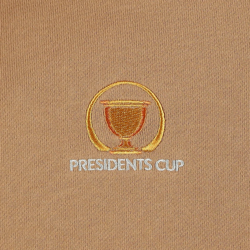 Men's Barstool Golf x Presidents Cup Brown Ribbed Pullover Hoodie