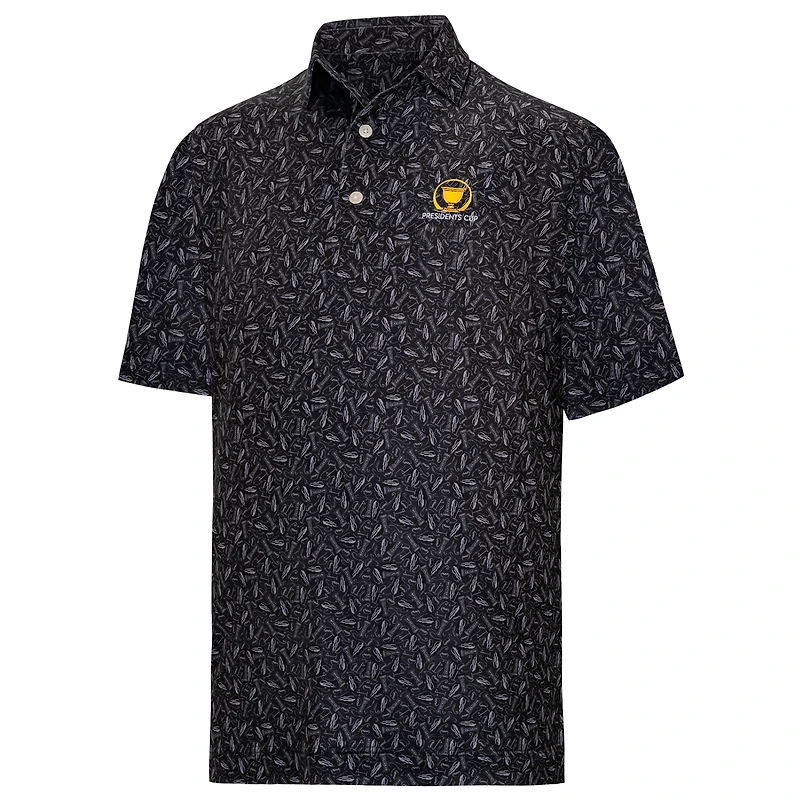 Men's FootJoy  Black Presidents Cup 2026 President's ProDry Chicago Print Lisle Polo
