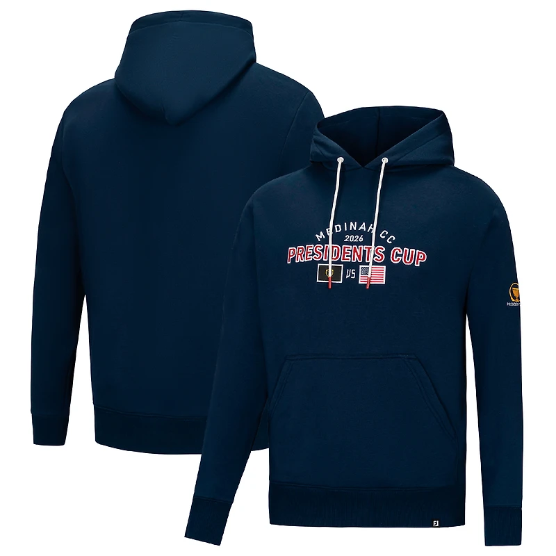 Sweat à capuche FootJoy bleu marine pour homme, édition spéciale Coupe du Président 2026