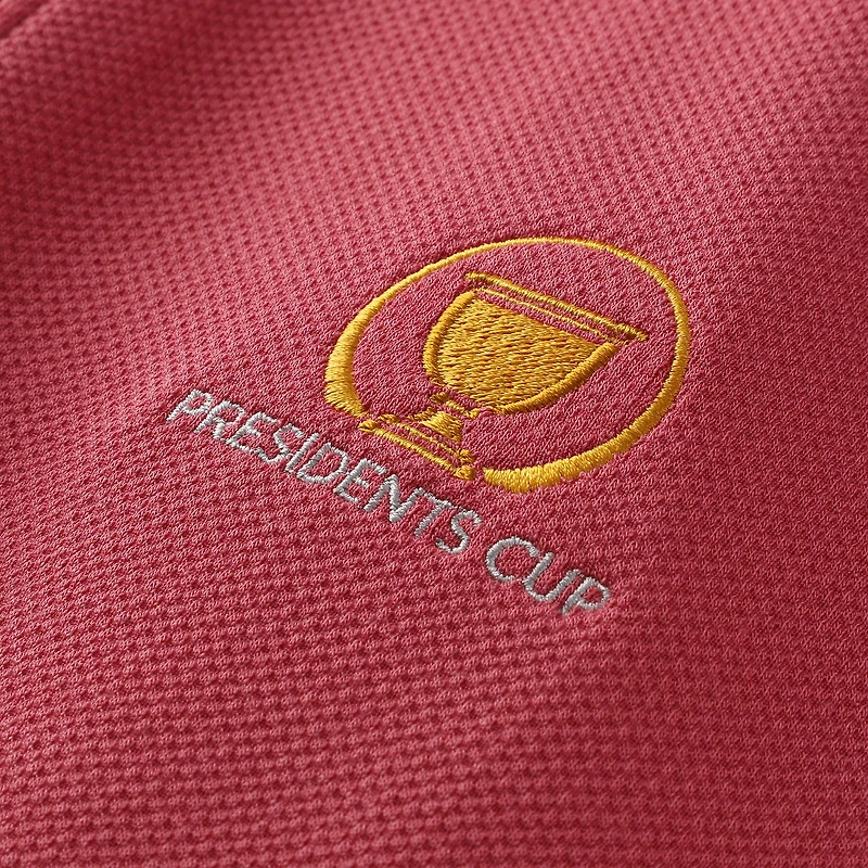 Men's Peter Millar Red Presidents Cup Cradle Pique Performance Full-Zip Vest