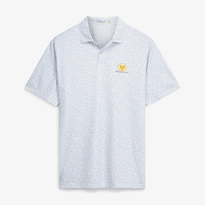 Men's Peter Millar  White Presidents Cup Featherweight Cornhole Performance Polo