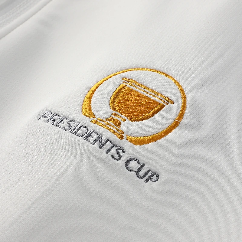 Women's Peter Millar White Presidents Cup Perth Performance Quarter-Zip Pullover
