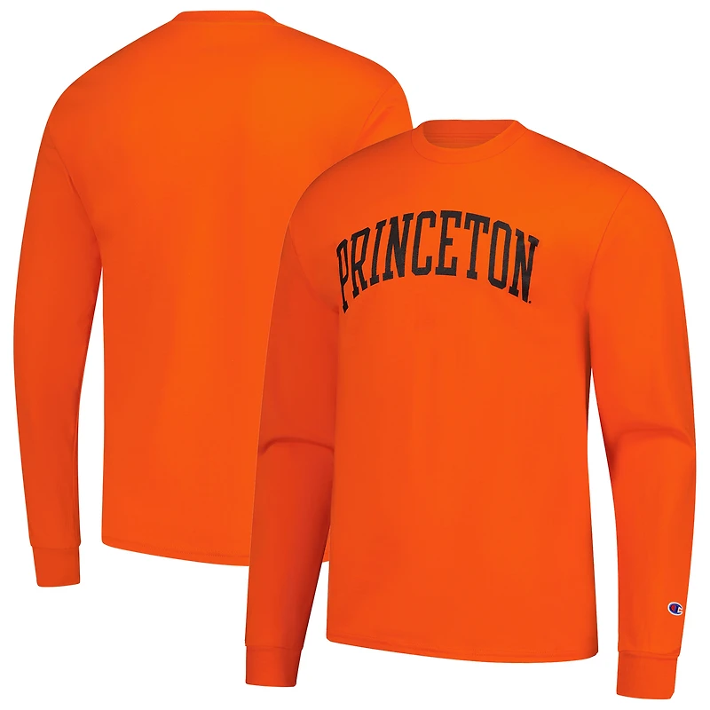 T-shirt à manches longues Champion Orange Princeton Tigers Basic Arch pour homme