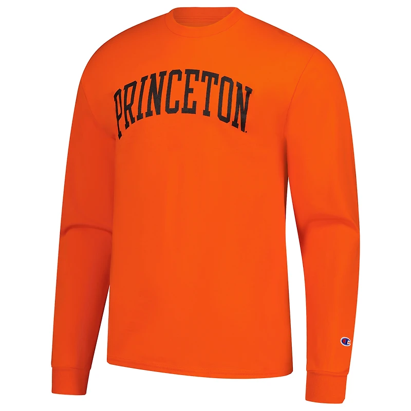 T-shirt à manches longues Champion Orange Princeton Tigers Basic Arch pour homme