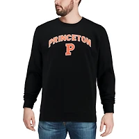Men's Colosseum Black Princeton Tigers Arch & Logo Crew Neck Sweatshirt