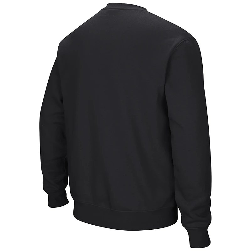 Men's Colosseum Black Princeton Tigers Arch & Logo Tackle Twill Pullover Sweatshirt