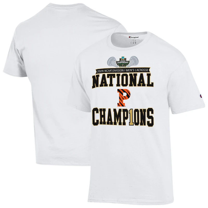 Unisex Champion White Princeton Tigers 2026 NCAA Men's Lacrosse National Champions Locker Room T-Shirt
