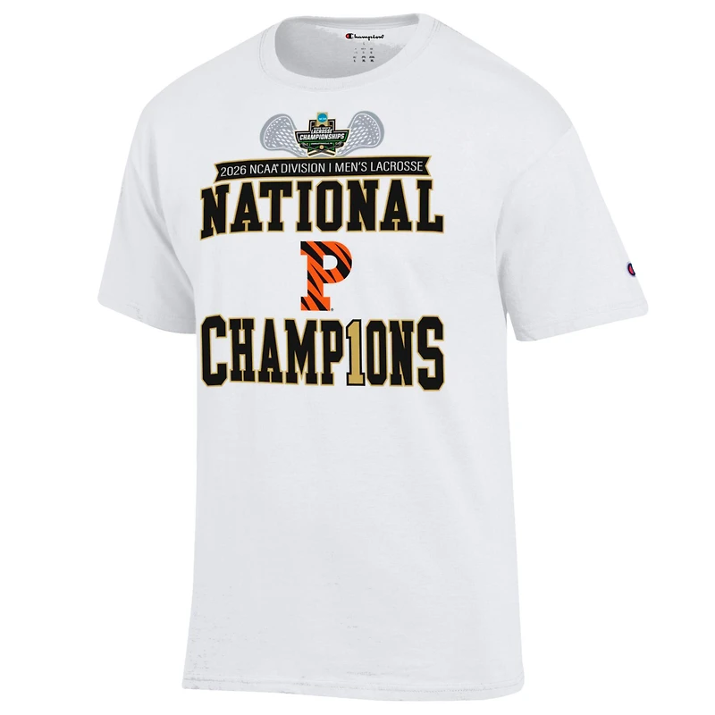 Unisex Champion White Princeton Tigers 2026 NCAA Men's Lacrosse National Champions Locker Room T-Shirt