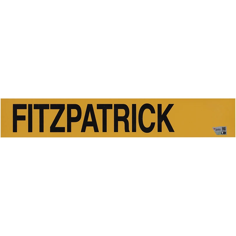 Plaque signalétique jaune utilisée par Matt Fitzpatrick lors du 147e Open Championship