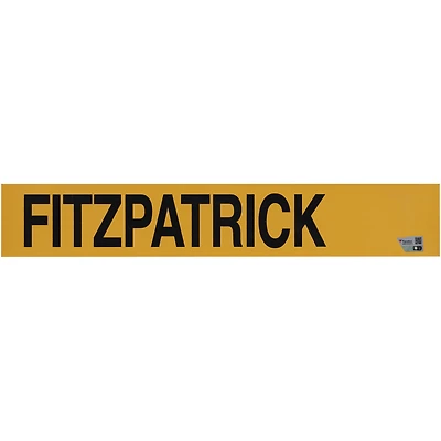 Plaque signalétique jaune utilisée par Matt Fitzpatrick lors du 147e Open Championship