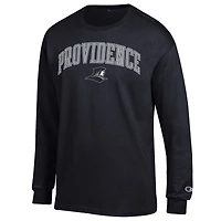 T-shirt à manches longues noir Champion Providence Friars Arch Over Logo pour homme