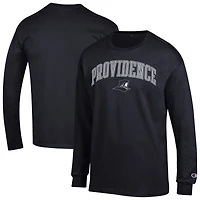 T-shirt à manches longues noir Champion Providence Friars Arch Over Logo pour homme