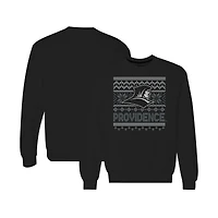 Men's  Black Providence Friars Holiday Fleece Crewneck Sweatshirt