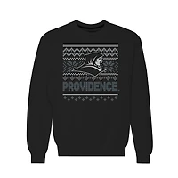 Men's  Black Providence Friars Holiday Fleece Crewneck Sweatshirt