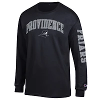 T-shirt à manches longues Champion Black Providence Friars pour homme avec logo Arch Over et 2 coups