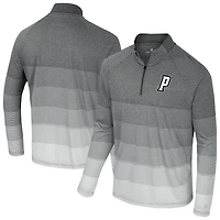 Men's Colosseum Gray Providence Friars AI Striped Mesh Quarter-Zip Raglan Windshirt