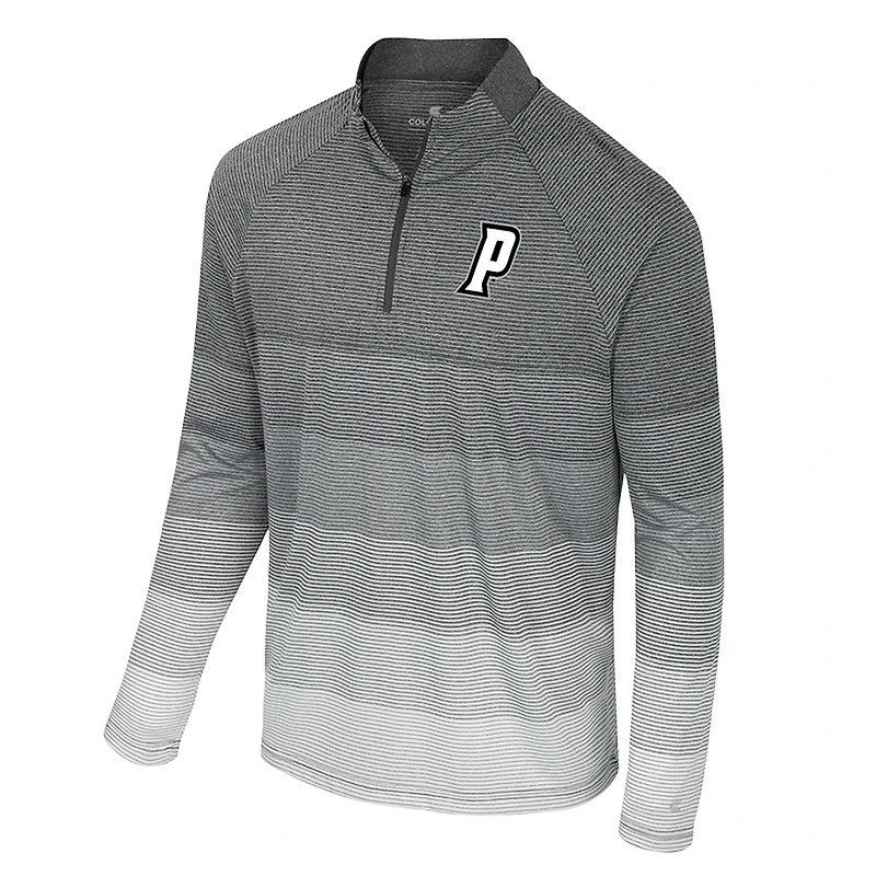 Men's Colosseum Gray Providence Friars AI Striped Mesh Quarter-Zip Raglan Windshirt
