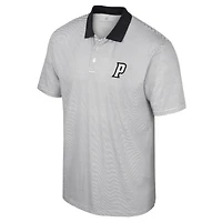Men's Colosseum White/Black Providence Friars Print Stripe Polo