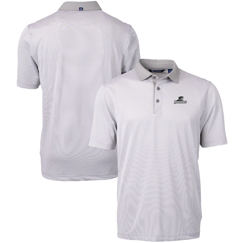 Polo recyclé à micro-rayures en piqué écologique pour homme, gris/blanc, Providence Friars, Virtue, de grande taille