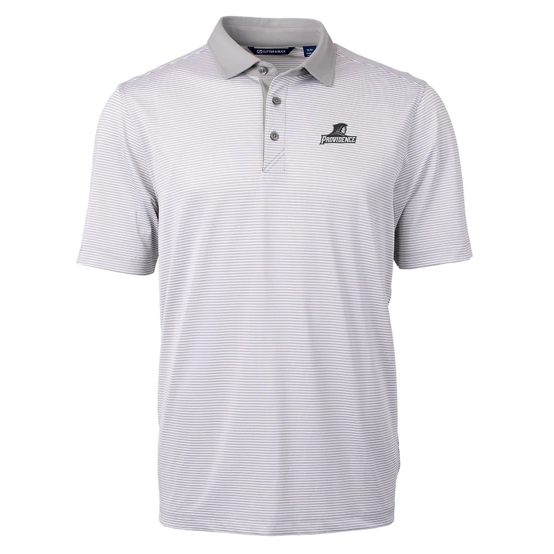 Men's Cutter & Buck  Gray/White Providence Friars Big Tall Virtue Eco Pique Micro Stripe Recycled Polo