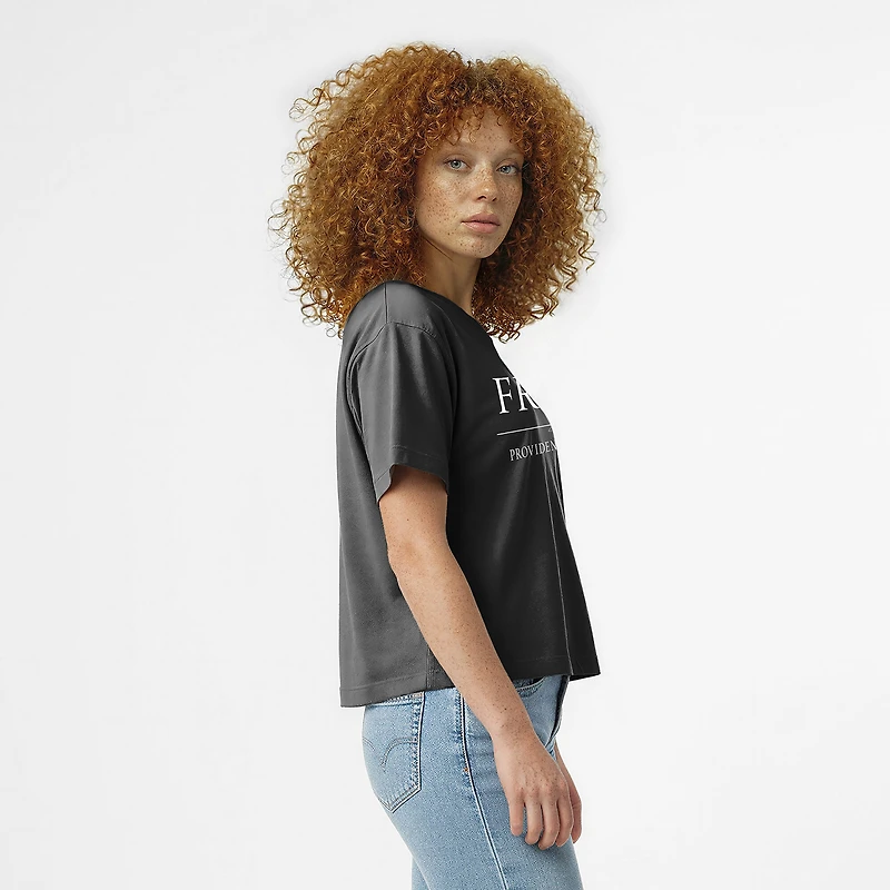 Women's Champion Black Providence Friars Waist Length Wordmark T-Shirt