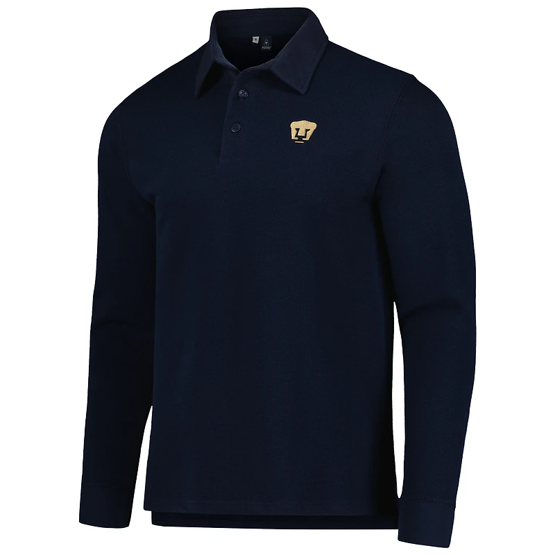 Men's Navy Pumas Cantera Rugged Long Sleeve Polo