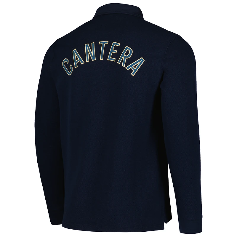 Men's Navy Pumas Cantera Rugged Long Sleeve Polo