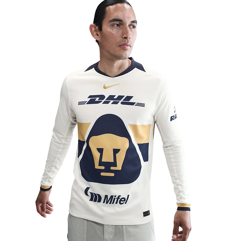 Men's Nike Cream Pumas 2025/26 Home Replica Long Sleeve Jersey