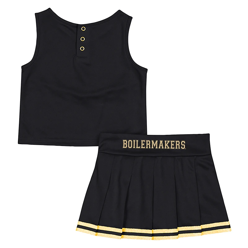 Ensemble haut et jupe de cheerleading pour filles Colosseum Black Purdue Boilermakers Time For Recess