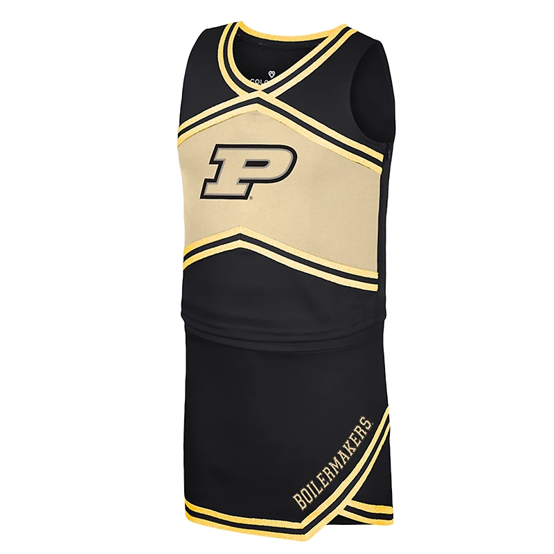 Ensemble haut et jupe de pom-pom girl noire Purdue Boilersmakers Colosseum pour jeunes filles