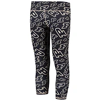 Girls Youth ZooZatz Black/Gold Purdue Boilermakers Stacked Mascot Leggings