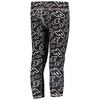 Girls Youth ZooZatz Black/Gold Purdue Boilermakers Stacked Mascot Leggings
