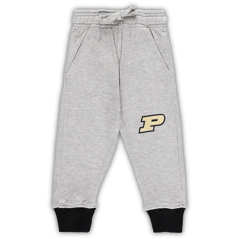 Infant Wes & Willy Heather Gray Purdue Boilermakers Jie Long Sleeve Bodysuit Pants Set