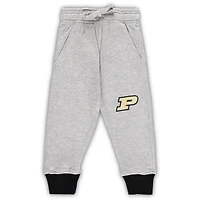 Infant Wes & Willy Heather Gray Purdue Boilermakers Jie Long Sleeve Bodysuit Pants Set