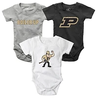 Infant Wes & Willy  Purdue Boilermakers Three-Pack Bodysuit Set