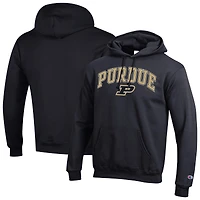 Men's Champion  Black Purdue Boilermakers Arched Logo Fleece Pullover Hoodie