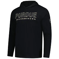 Men's Colosseum  Black Purdue Boilermakers OHT Military Appreciation Camo Hooded Long-Sleeve T-Shirt