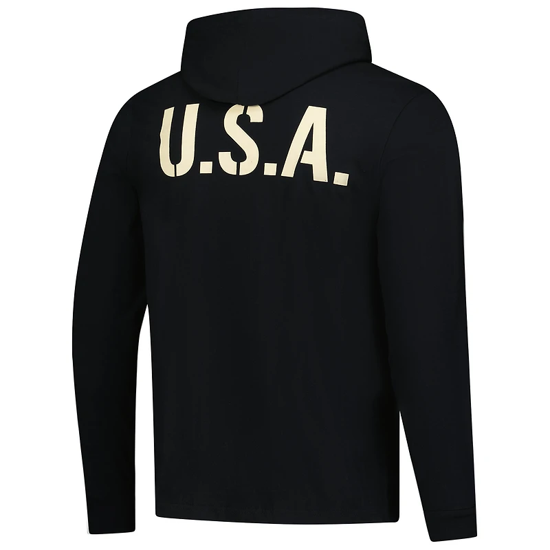 T-shirt à capuche et manches longues camouflage noir Colosseum Purdue Boilermakers OHT pour homme