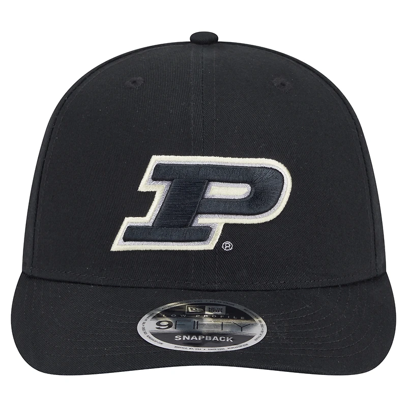 Casquette Snapback 9FIFTY à profil bas Purdue Boilermakers noire New Era pour homme