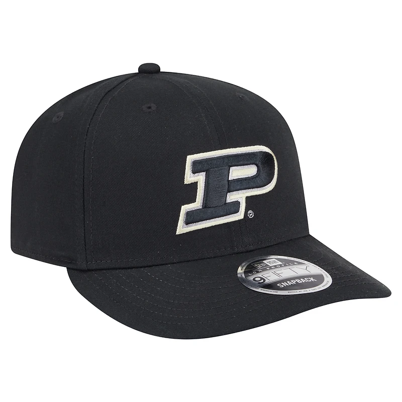 Casquette Snapback 9FIFTY à profil bas Purdue Boilermakers noire New Era pour homme