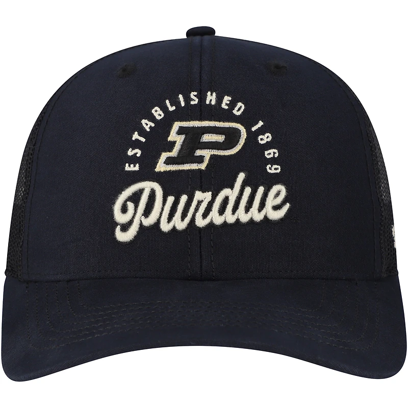 Casquette ajustable noire Purdue Boilermakers Pitstop Trucker '47 pour homme
