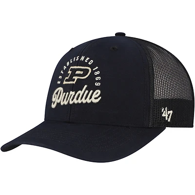 Casquette ajustable noire Purdue Boilermakers Pitstop Trucker '47 pour homme