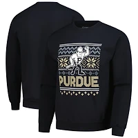 Men's  Black Purdue Boilermakers Holiday Fleece Sweatshirt