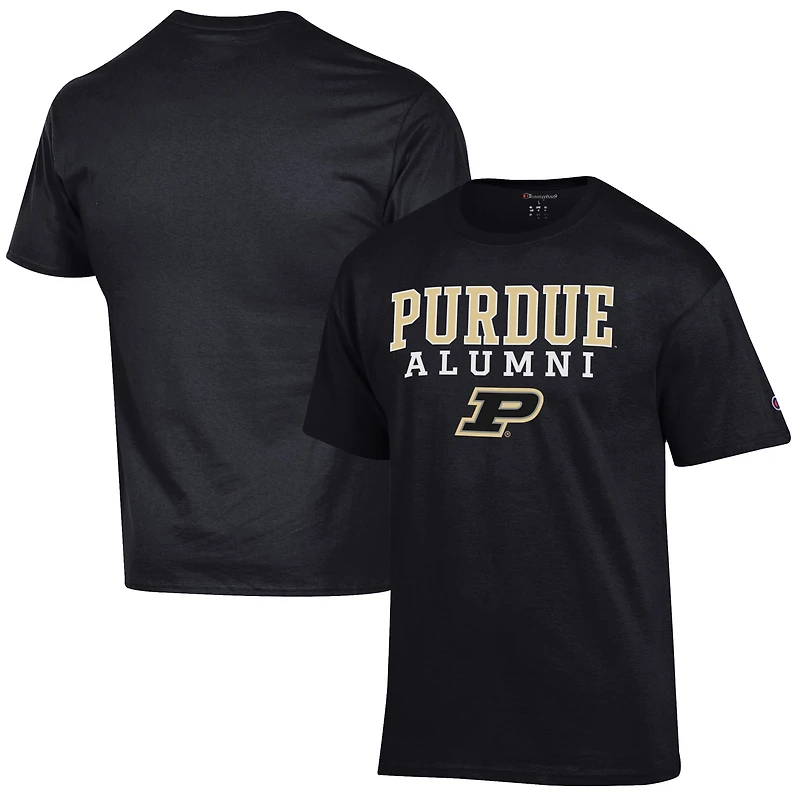 T-shirt noir Champion pour homme avec logo des anciens élèves Purdue Boilermakers