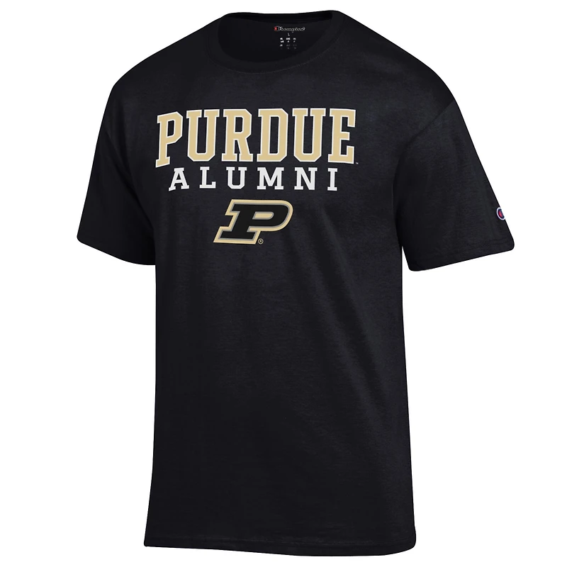 T-shirt noir Champion pour homme avec logo des anciens élèves Purdue Boilermakers