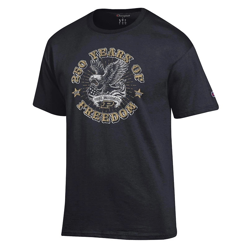 T-shirt noir Champion Purdue Boilermakers Americana 250 ans de liberté pour hommes