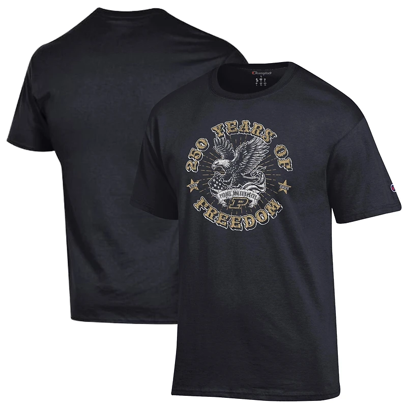 T-shirt noir Champion Purdue Boilermakers Americana 250 ans de liberté pour hommes