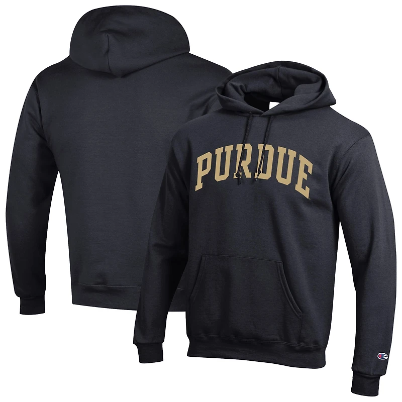 Men's Champion  Black Purdue Boilermakers Basic Arch Fleece Pullover Hoodie