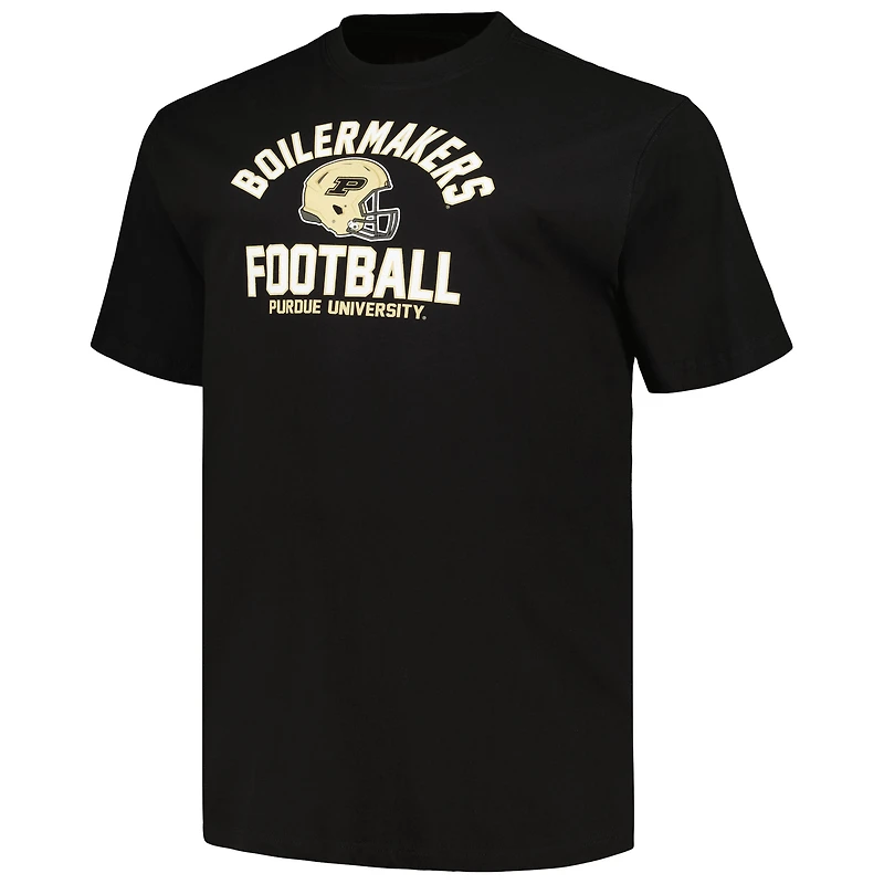 Men's Champion Black Purdue Boilermakers Big & Tall Football Helmet T-Shirt